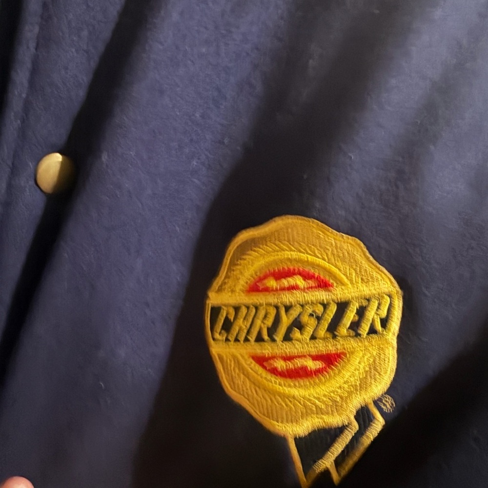 Chrysler Logo Navy and White Varsity Jacket - Picture 4 of 11